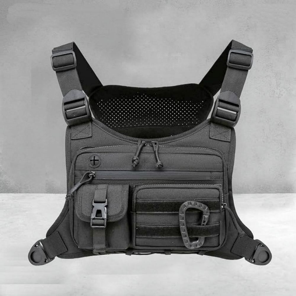 Outdoor Sport Climbing Gear - Mens Tactical Chest Oxford Vest Bag